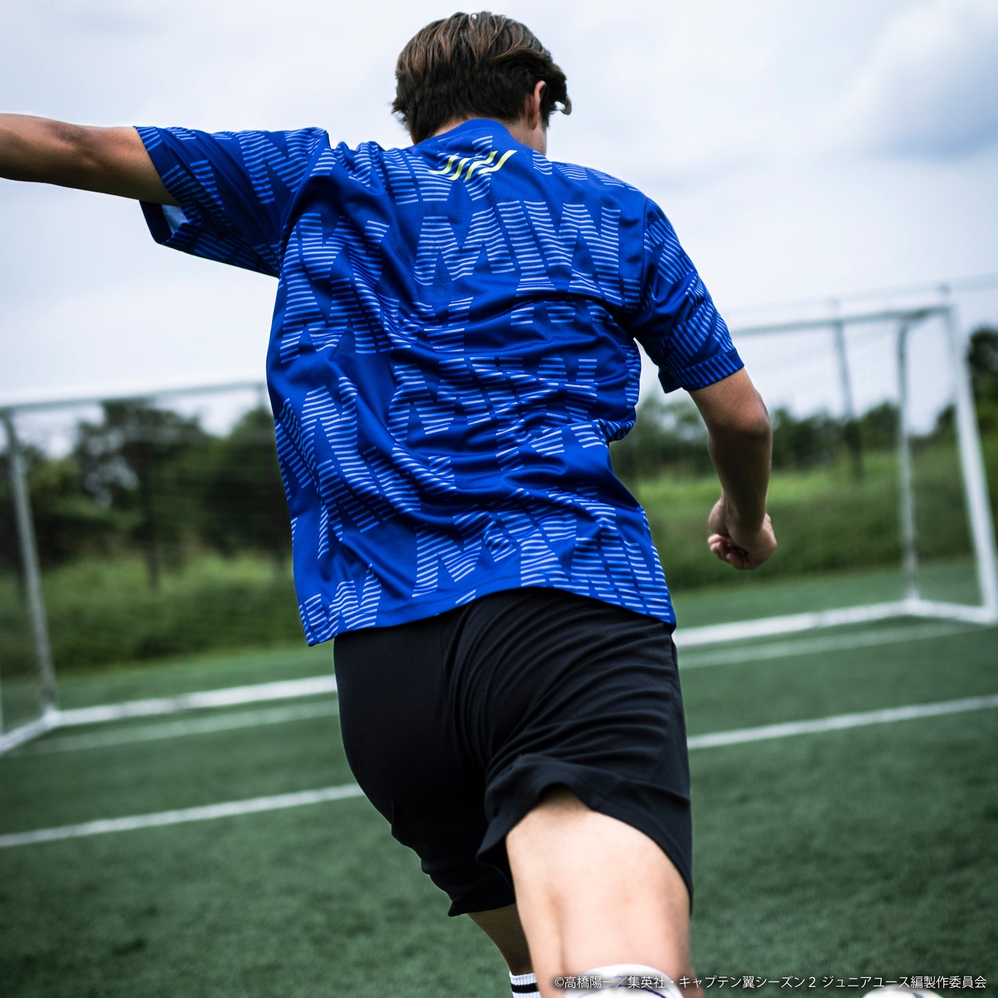 CAPTAIN TSUBASA jersey crew neck tee blue