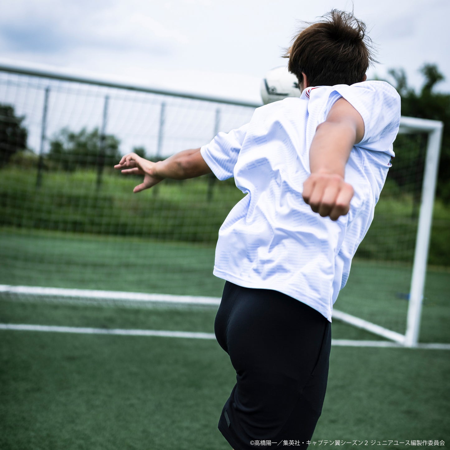 CAPTAIN TSUBASA jersey crew neck tee white