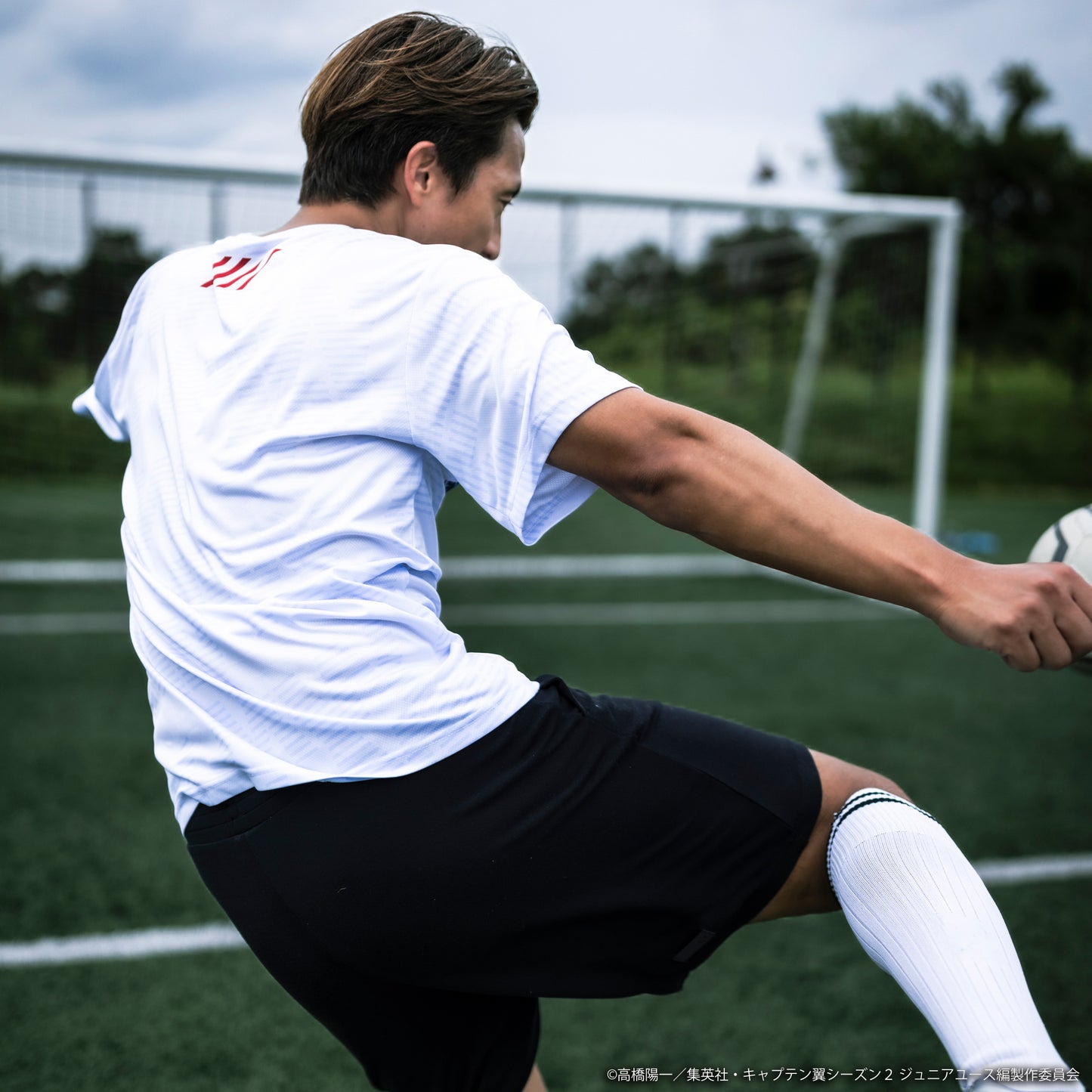 CAPTAIN TSUBASA jersey crew neck tee white