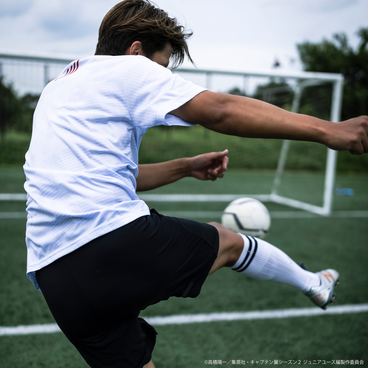 CAPTAIN TSUBASA jersey crew neck tee white