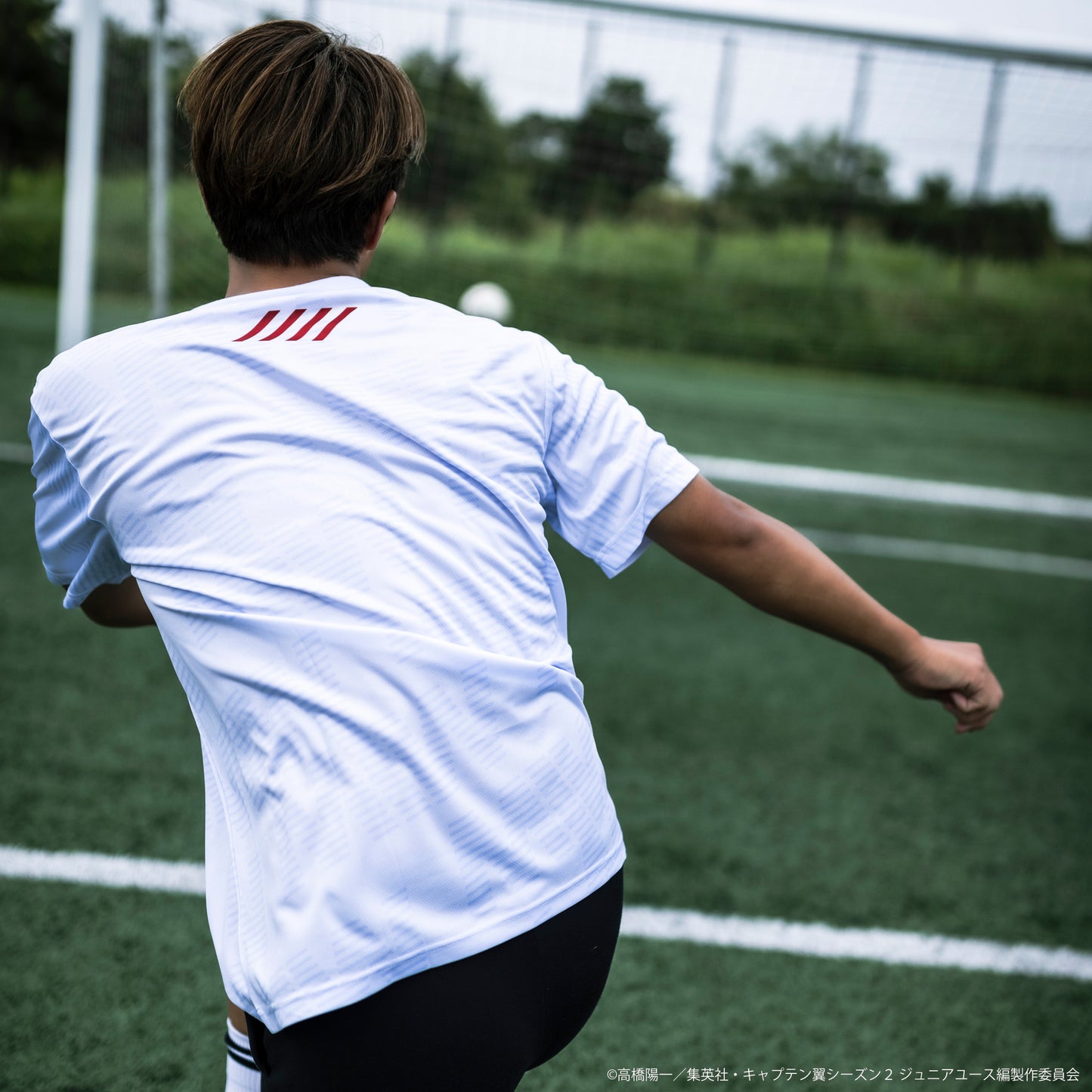 CAPTAIN TSUBASA jersey crew neck tee white