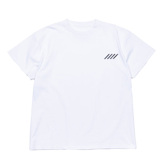 H.W crew neck tee （four slash）white