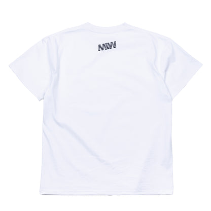 H.W crew neck tee （four slash）white