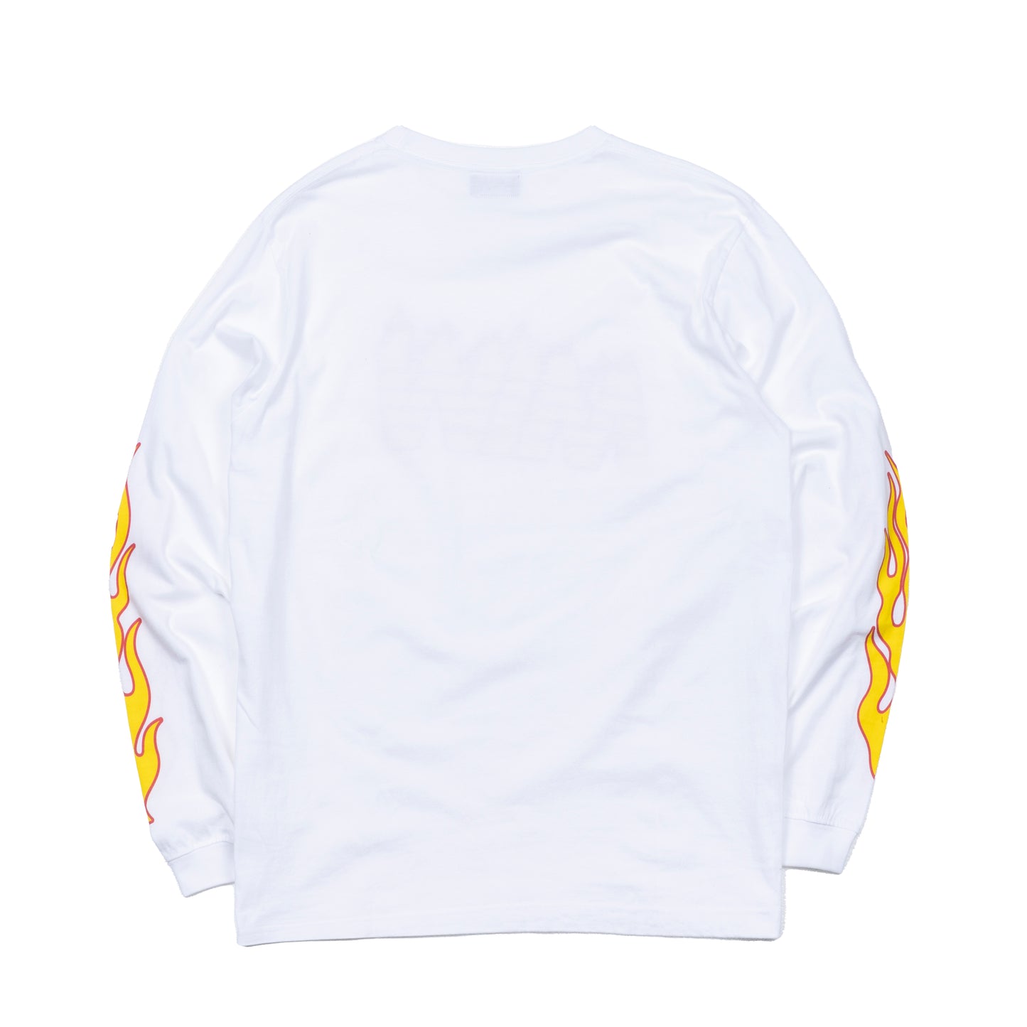 crew neck long sleeve tee（fire pattern）white