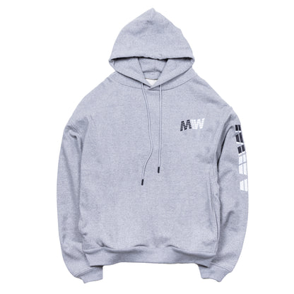 H.W pull over logo hoodie grey