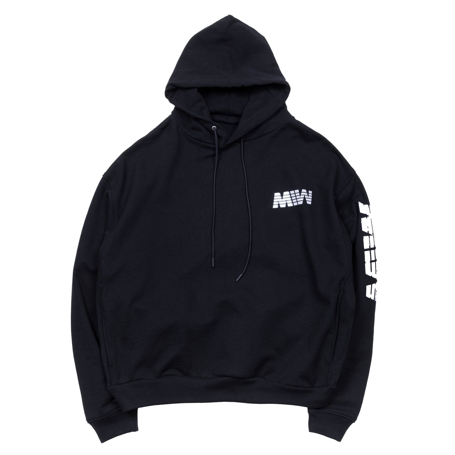 H.W pull over logo hoodie black