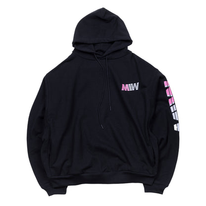 H.W pull over colorlogo hoodie black