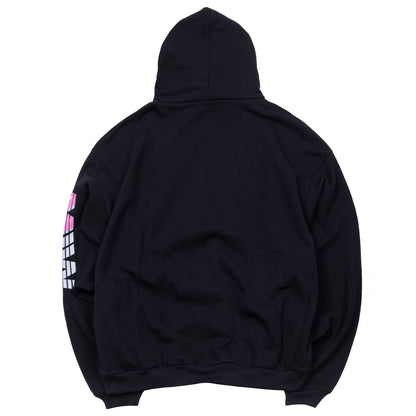 H.W pull over colorlogo hoodie black