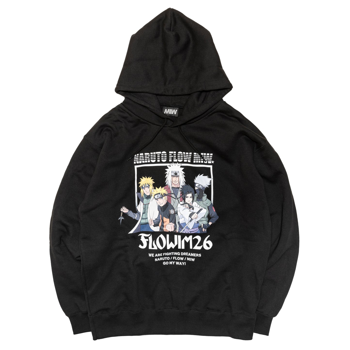 【予約】FLOW×NARUTO×MIW pull over hoodie (NARUTO) black