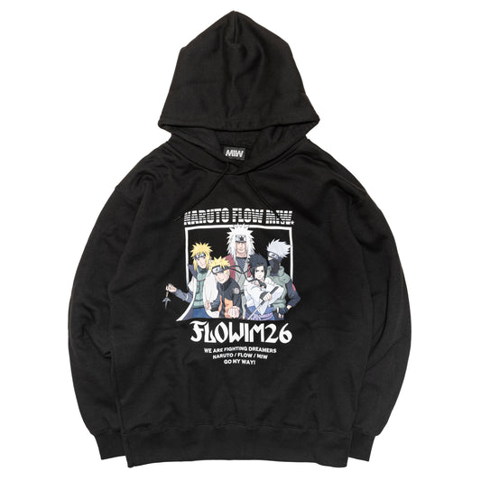 【予約】FLOW×NARUTO×MIW pull over hoodie (NARUTO) black