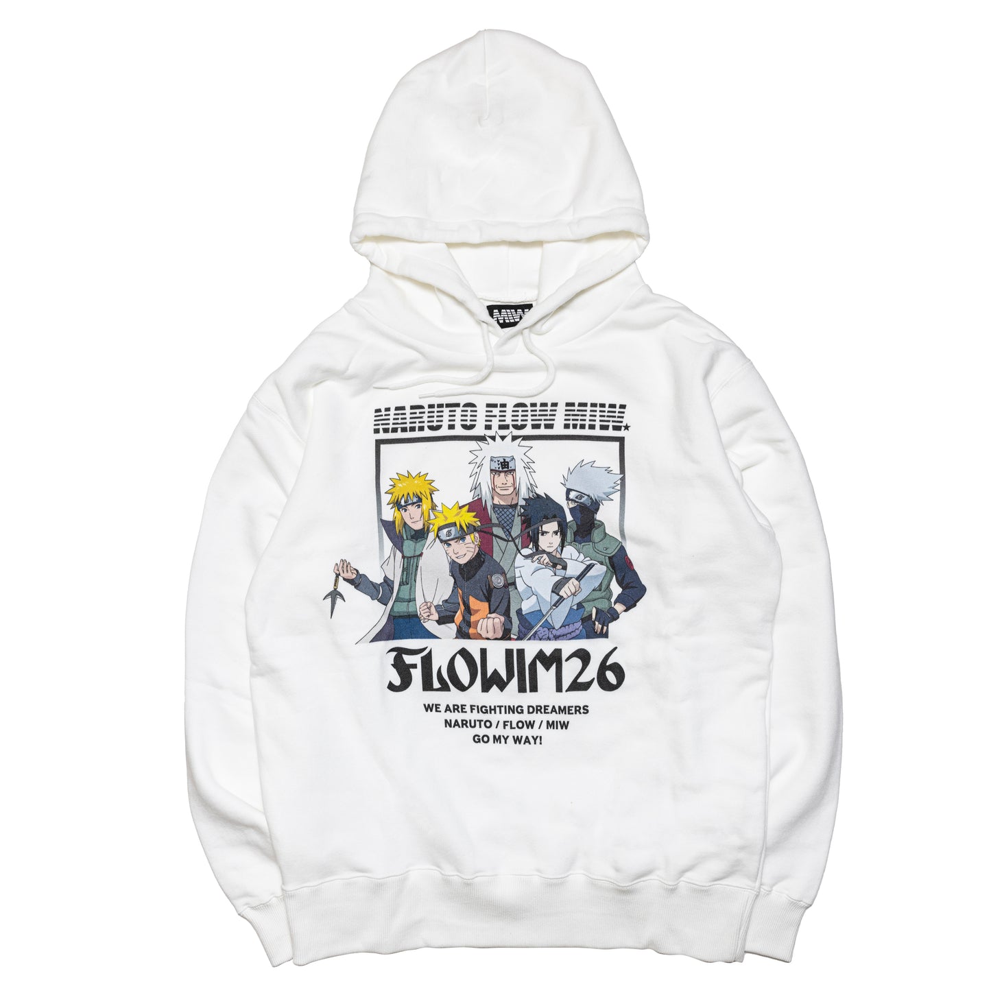 【予約】FLOW×NARUTO×MIW pull over hoodie (NARUTO) white