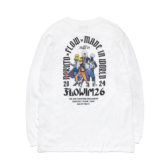 【予約】FLOW×NARUTO×MIW crew neck long sleeve tee (NARUTO) white