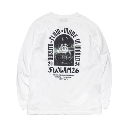 【予約】FLOW×NARUTO×MIW crew neck long sleeve tee (LIVE) white