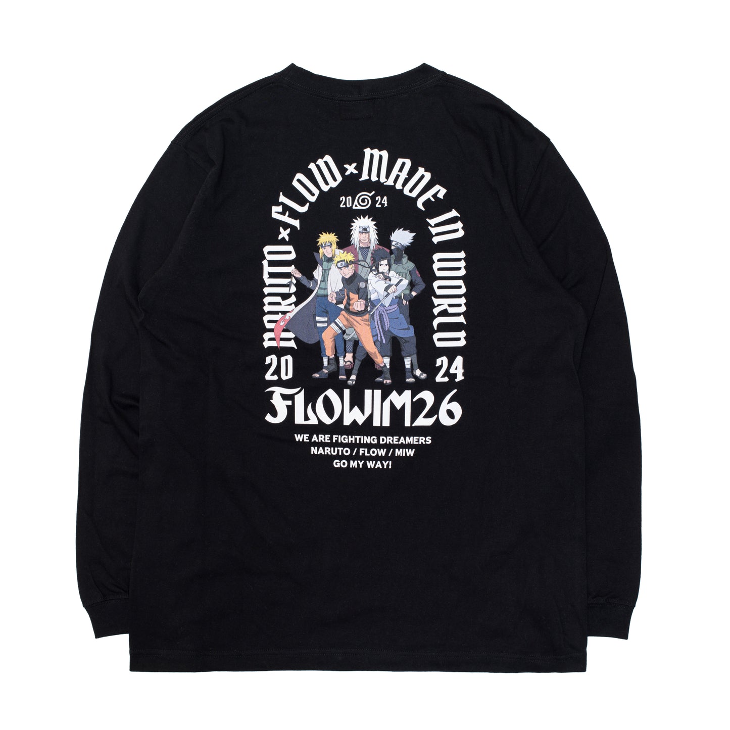 【予約】FLOW×NARUTO×MIW crew neck long sleeve tee (NARUTO) black