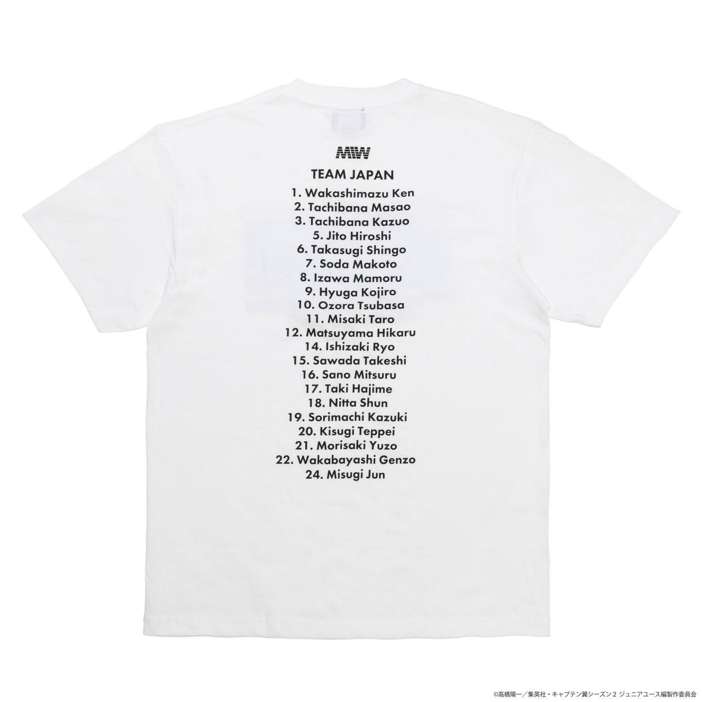 CAPTAIN TSUBASA member crew neck tee white