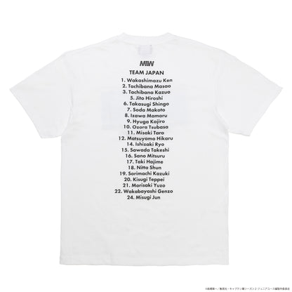 CAPTAIN TSUBASA member crew neck tee white