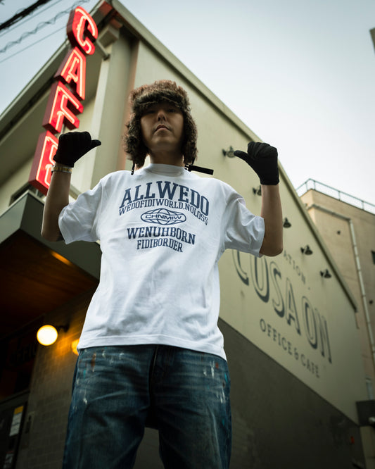 CHEHON×MADE IN WORLD&CO  crew neck tee（college logo）