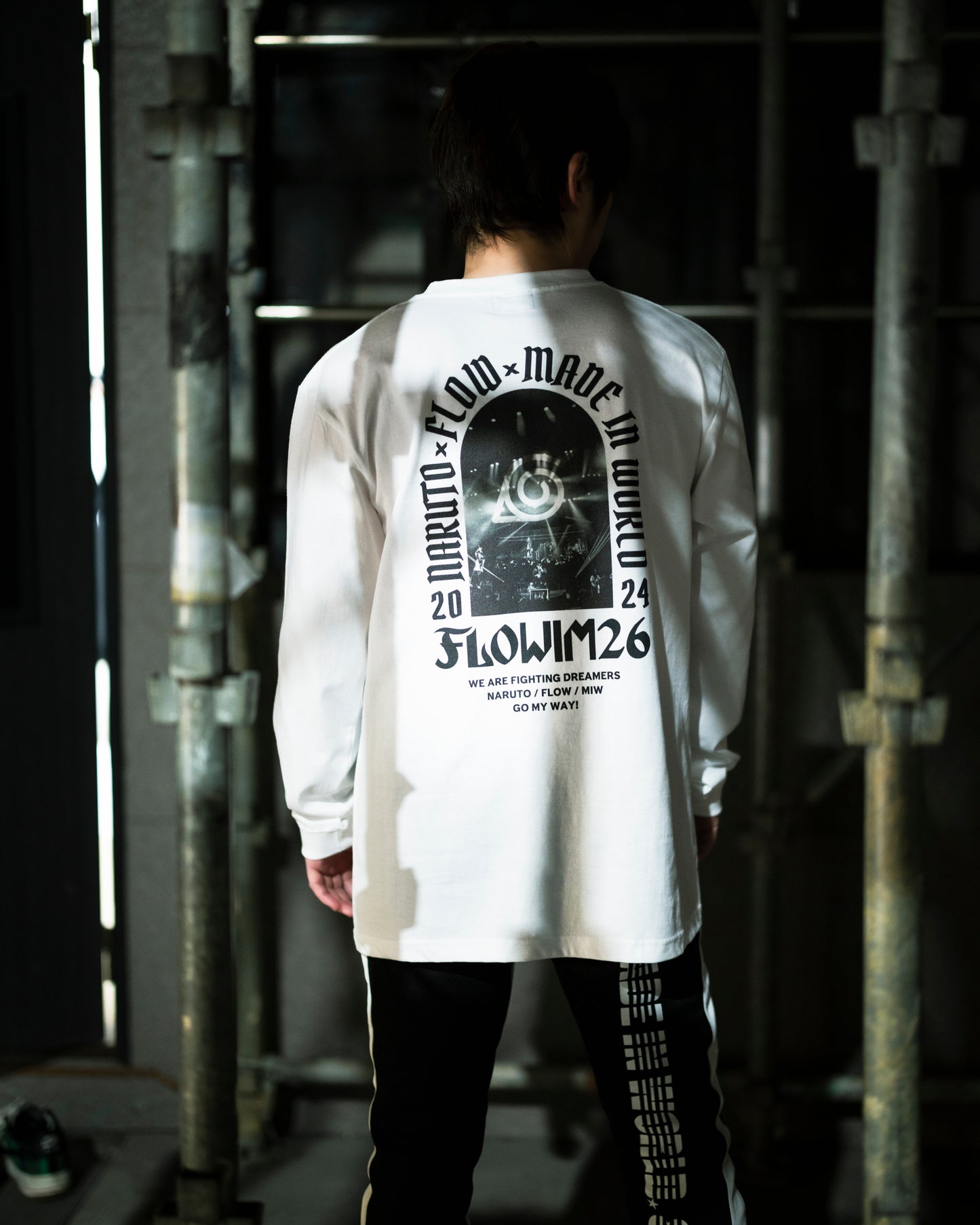 【予約】FLOW×NARUTO×MIW crew neck long sleeve tee (LIVE) white