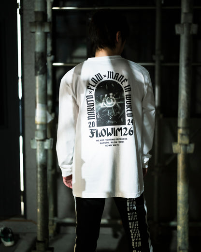 【予約】FLOW×NARUTO×MIW crew neck long sleeve tee (LIVE) white