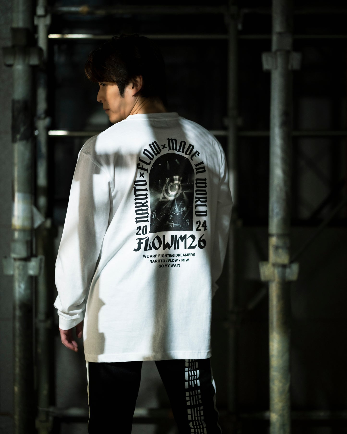 【予約】FLOW×NARUTO×MIW crew neck long sleeve tee (LIVE) white