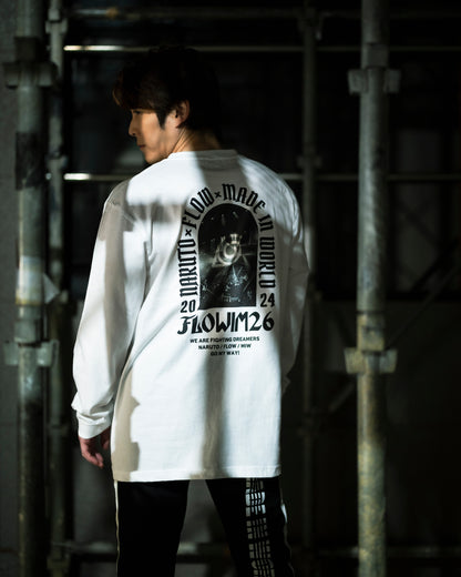 【予約】FLOW×NARUTO×MIW crew neck long sleeve tee (LIVE) white