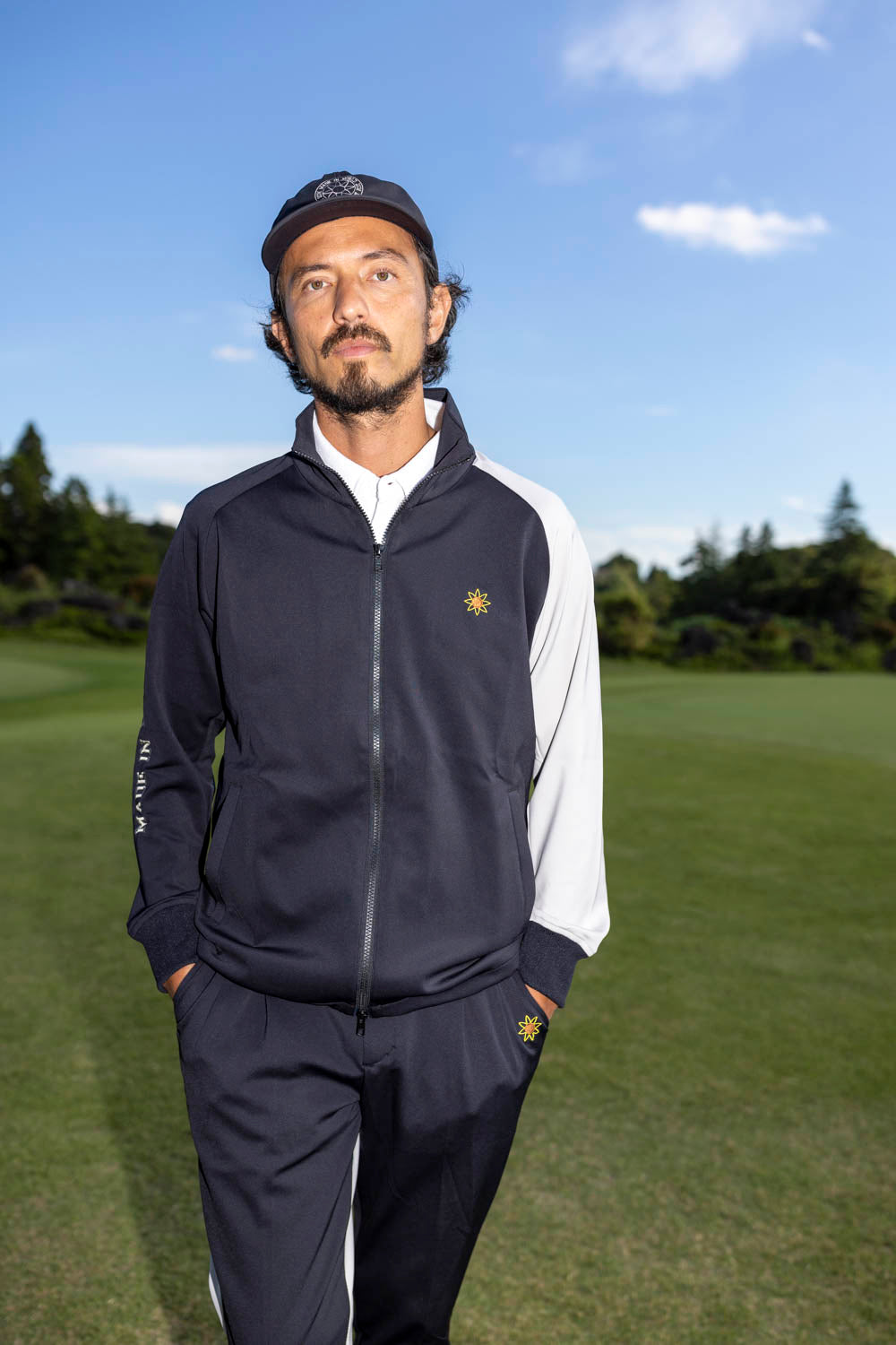 circle logo mesh CAP black