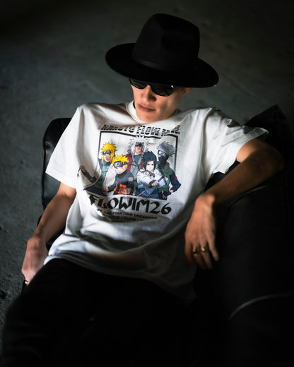 【予約】FLOW×NARUTO×MIW crew neck tee(NARUTO) white