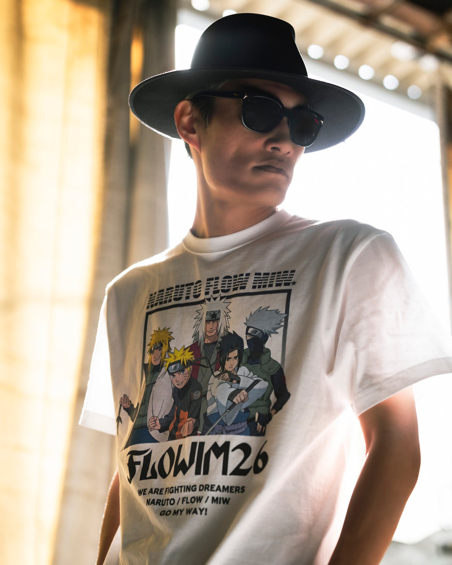 【予約】FLOW×NARUTO×MIW crew neck tee(NARUTO) white