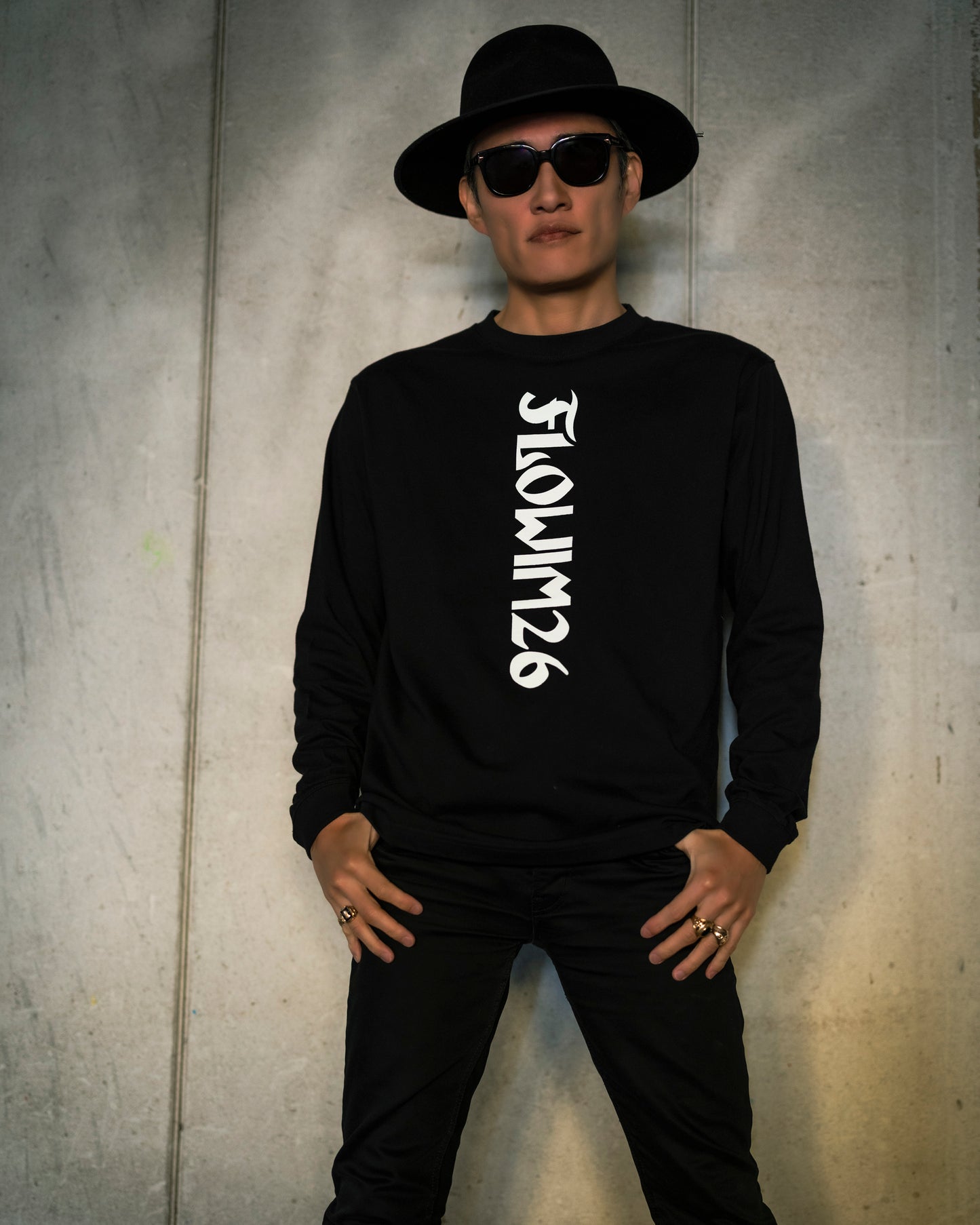 【予約】FLOW×NARUTO×MIW crew neck long sleeve tee (LIVE) black