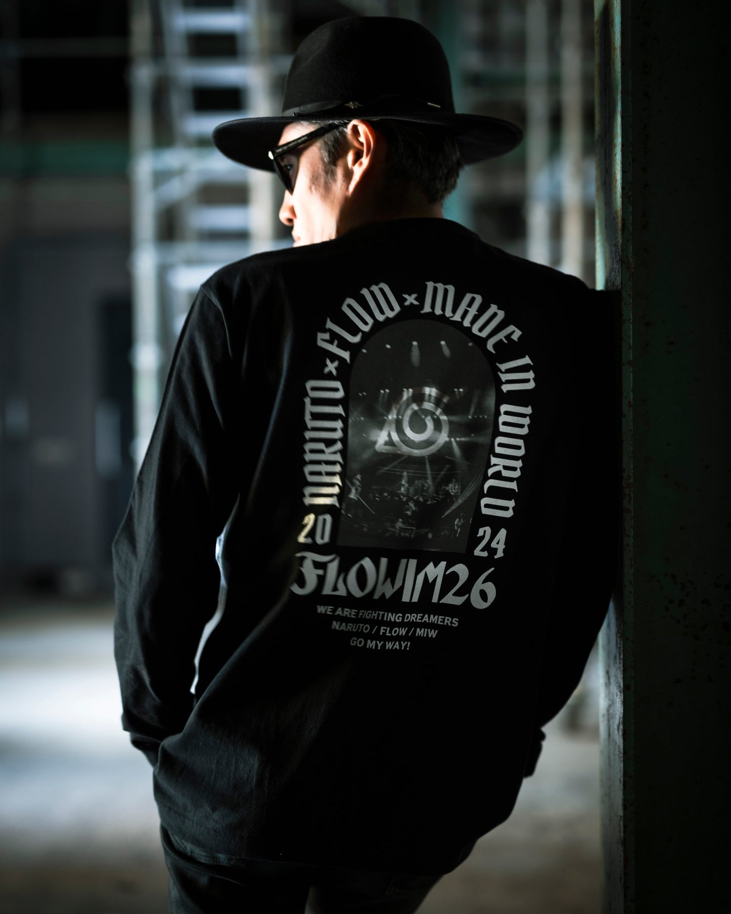 【予約】FLOW×NARUTO×MIW crew neck long sleeve tee (LIVE) black