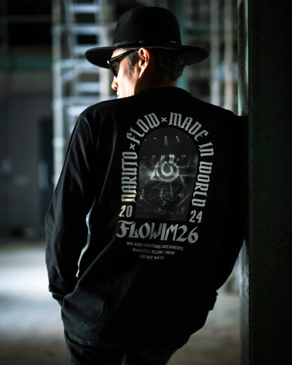 【予約】FLOW×NARUTO×MIW crew neck long sleeve tee (LIVE) black