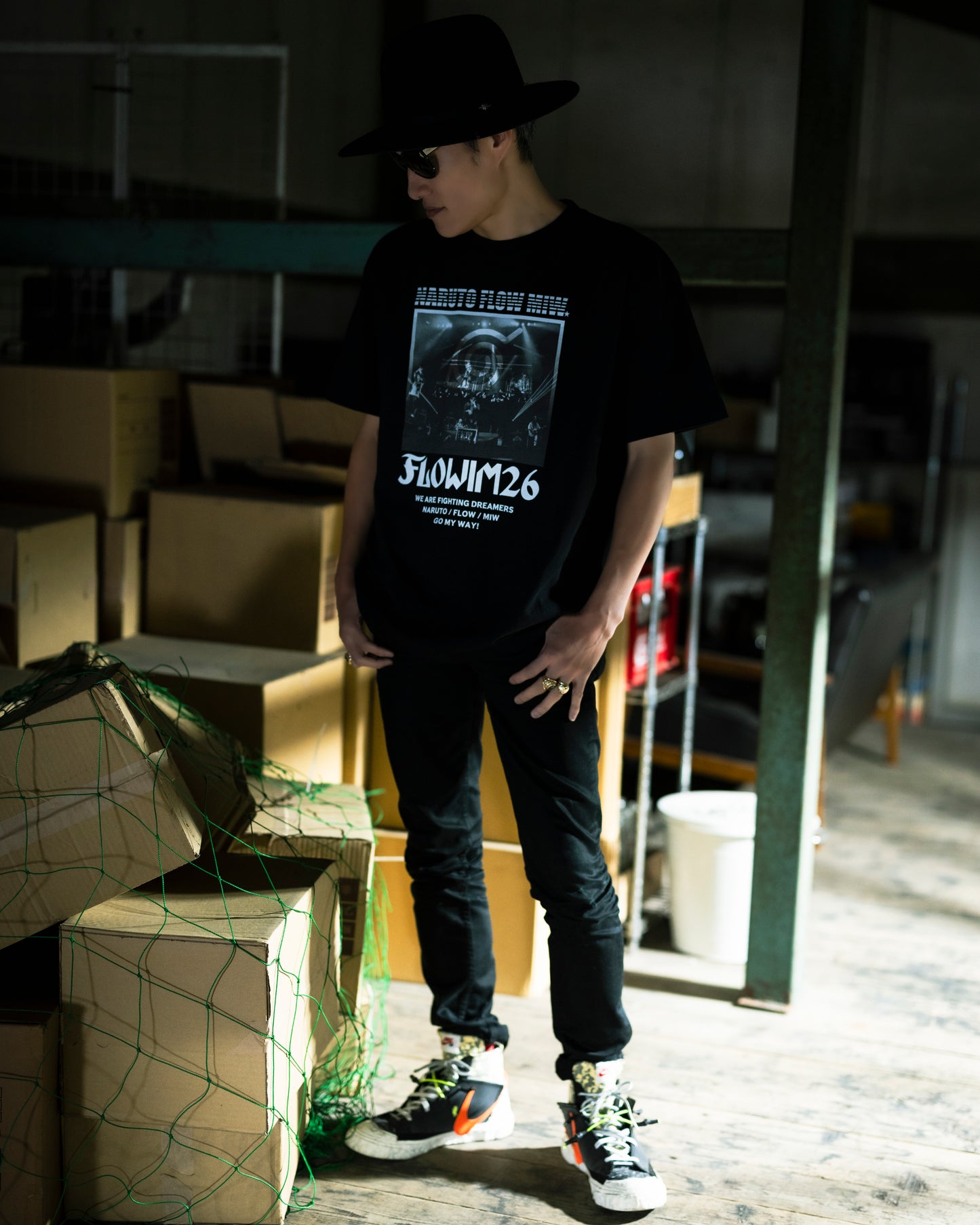 【予約】FLOW×NARUTO×MIW crew neck tee(LIVE) black