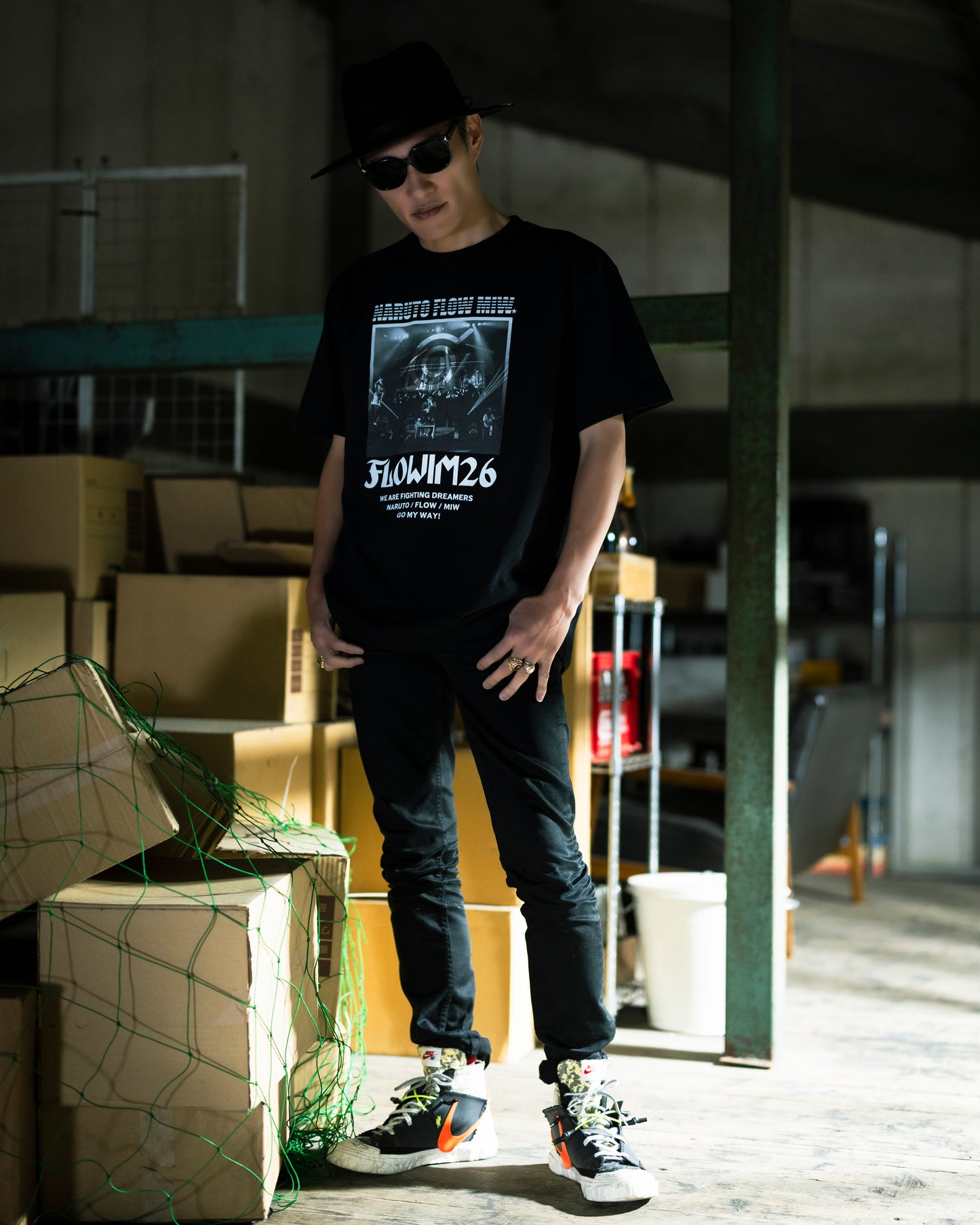 【予約】FLOW×NARUTO×MIW crew neck tee(LIVE) black