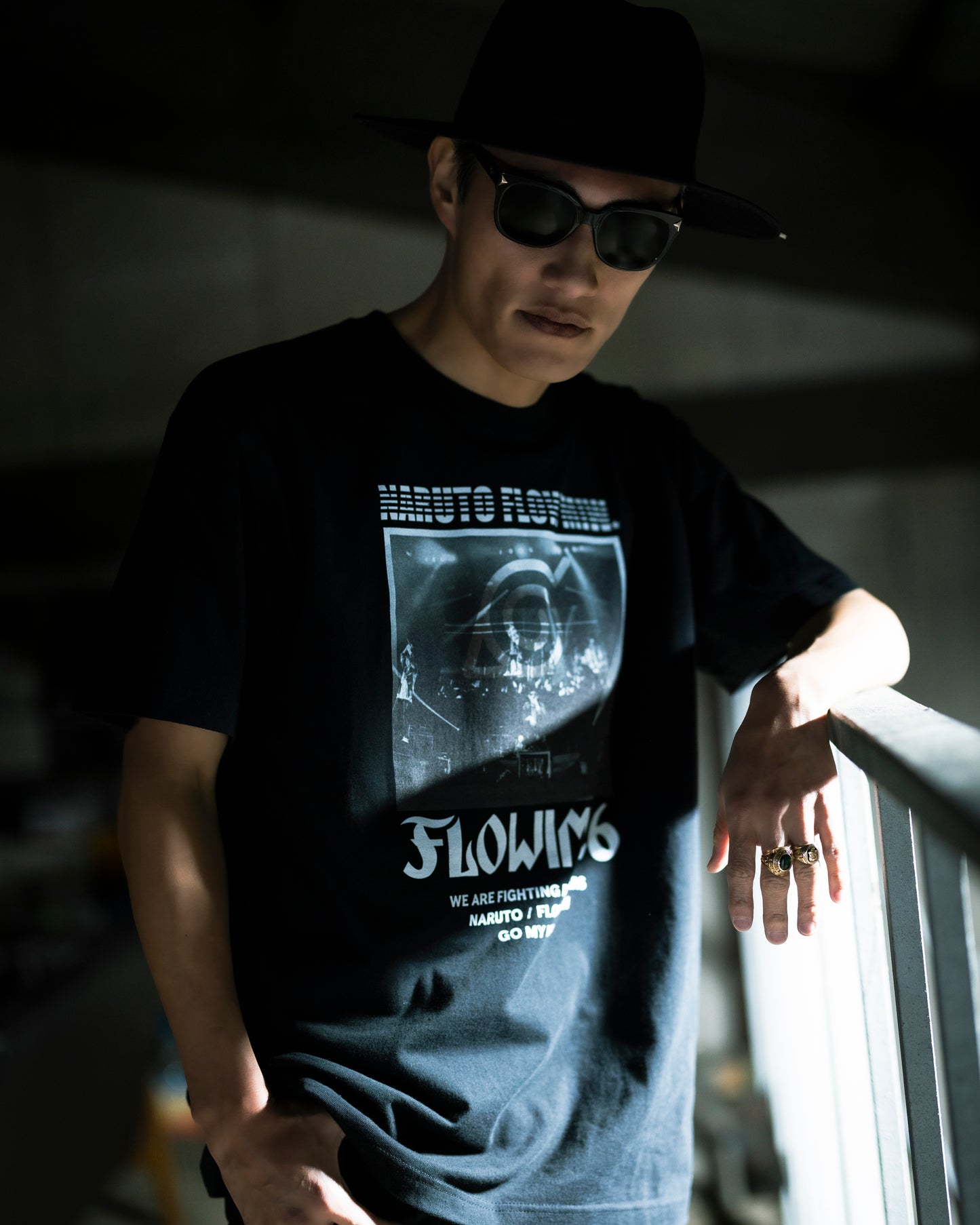 【予約】FLOW×NARUTO×MIW crew neck tee(LIVE) black