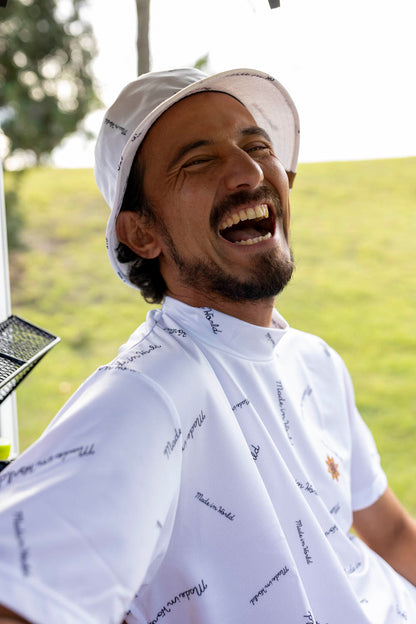 patterned mesh HAT white