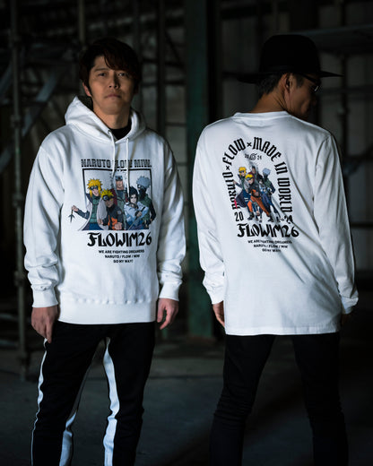 【予約】FLOW×NARUTO×MIW pull over hoodie (NARUTO) white