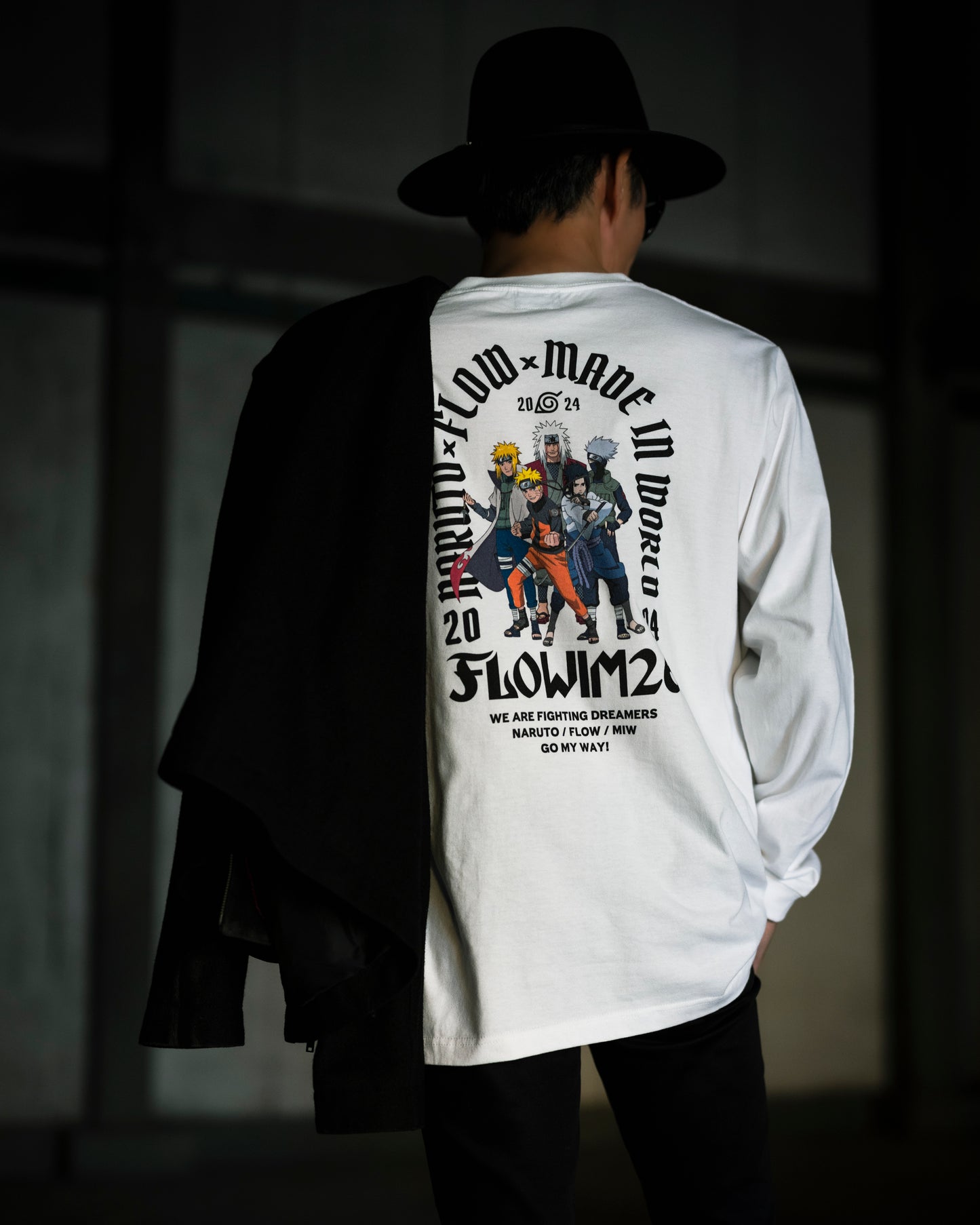 【予約】FLOW×NARUTO×MIW crew neck long sleeve tee (NARUTO) white