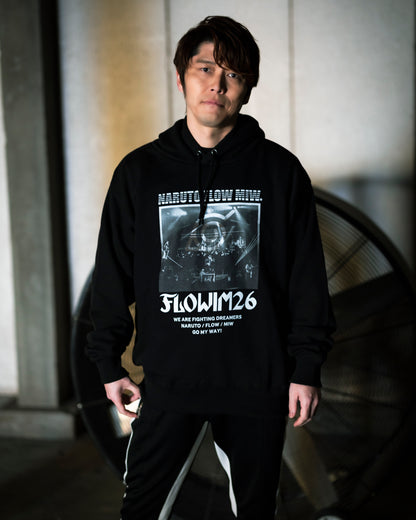 【予約】FLOW×NARUTO×MIW pull over hoodie (LIVE) black