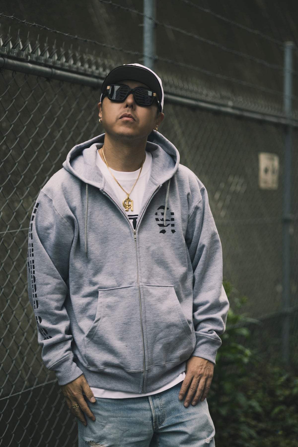 CHEHON × MIW FULL ZIP HOODIE GRAY