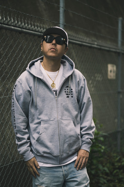 CHEHON × MIW FULL ZIP HOODIE GRAY