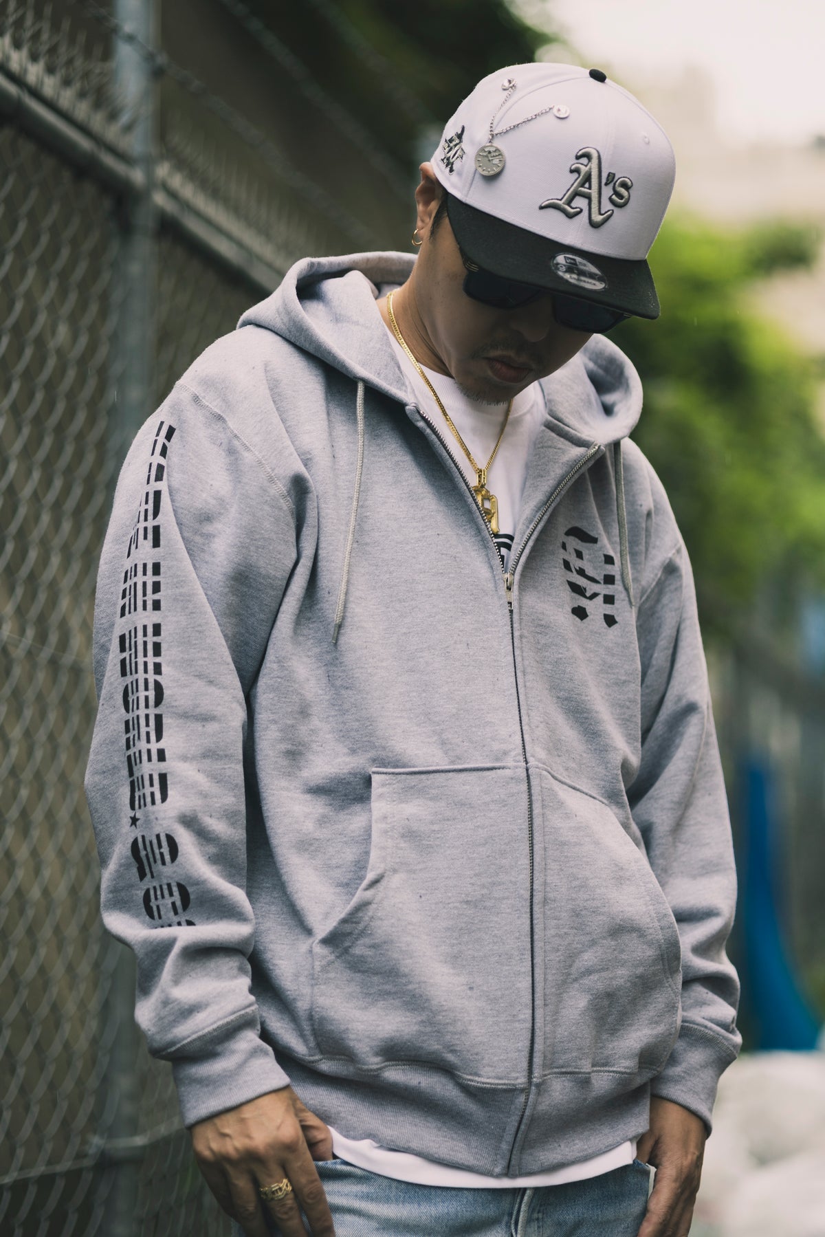 CHEHON × MIW FULL ZIP HOODIE GRAY