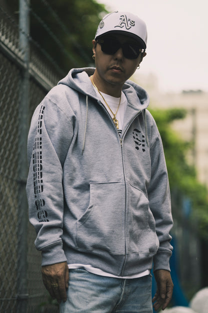 CHEHON × MIW FULL ZIP HOODIE GRAY