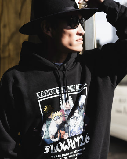 【予約】FLOW×NARUTO×MIW pull over hoodie (NARUTO) black