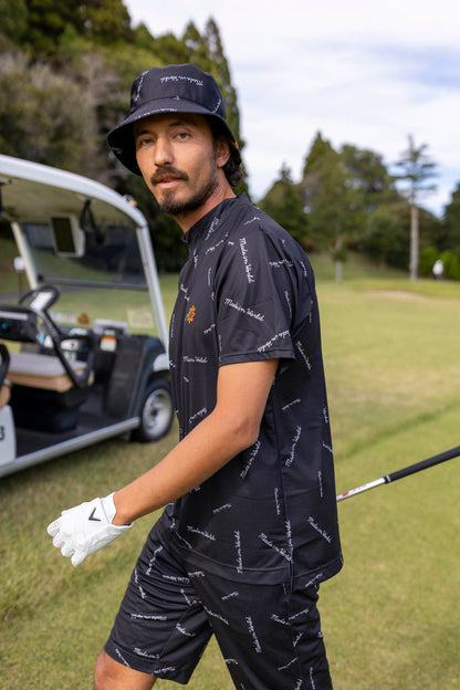 patterned mesh HAT black