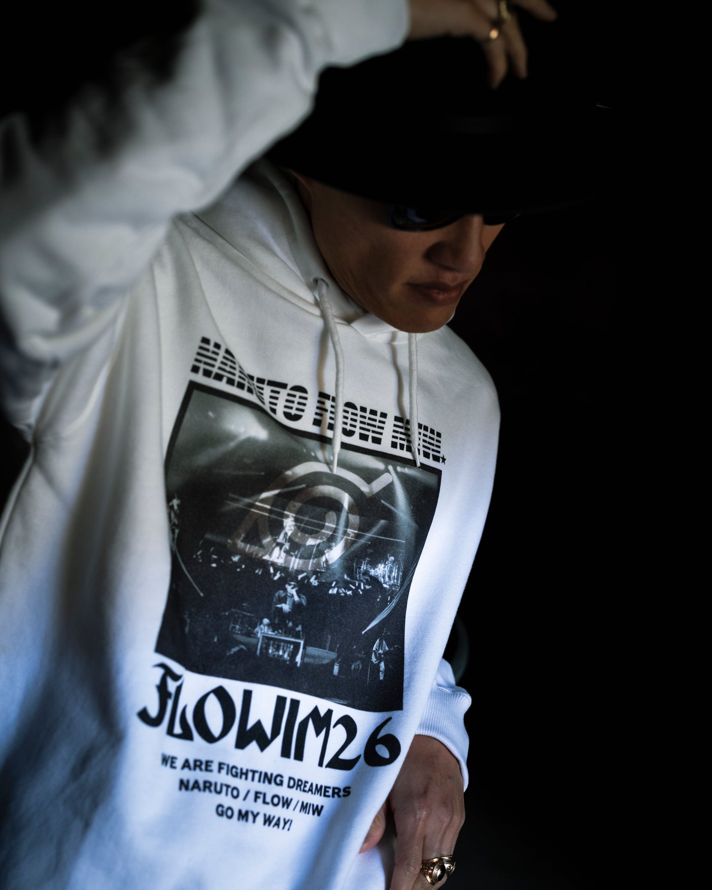 【予約】FLOW×NARUTO×MIW pull over hoodie (LIVE) white