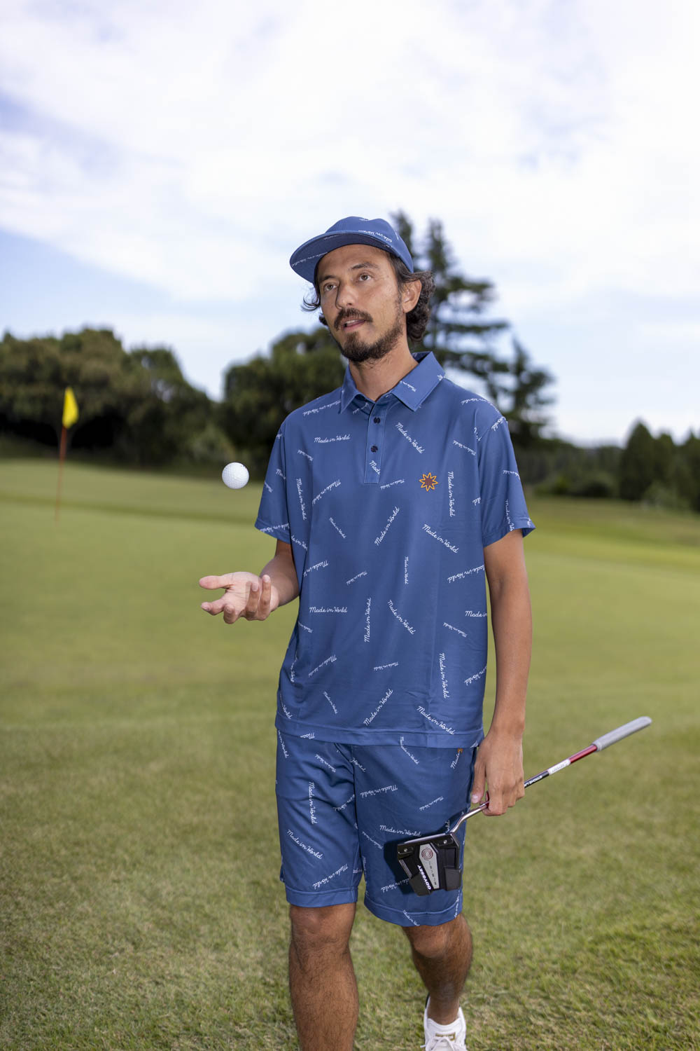 patterned mesh CAP blue