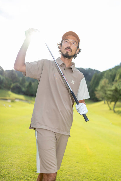 color scheme polo shirt　beige