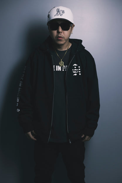CHEHON × MIW FULL ZIP HOODIE BLACK