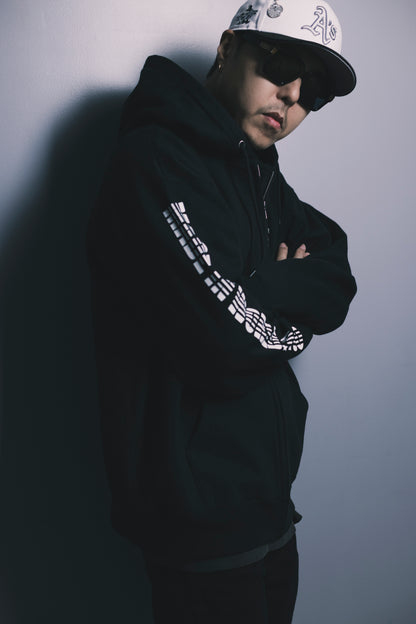 CHEHON × MIW FULL ZIP HOODIE BLACK
