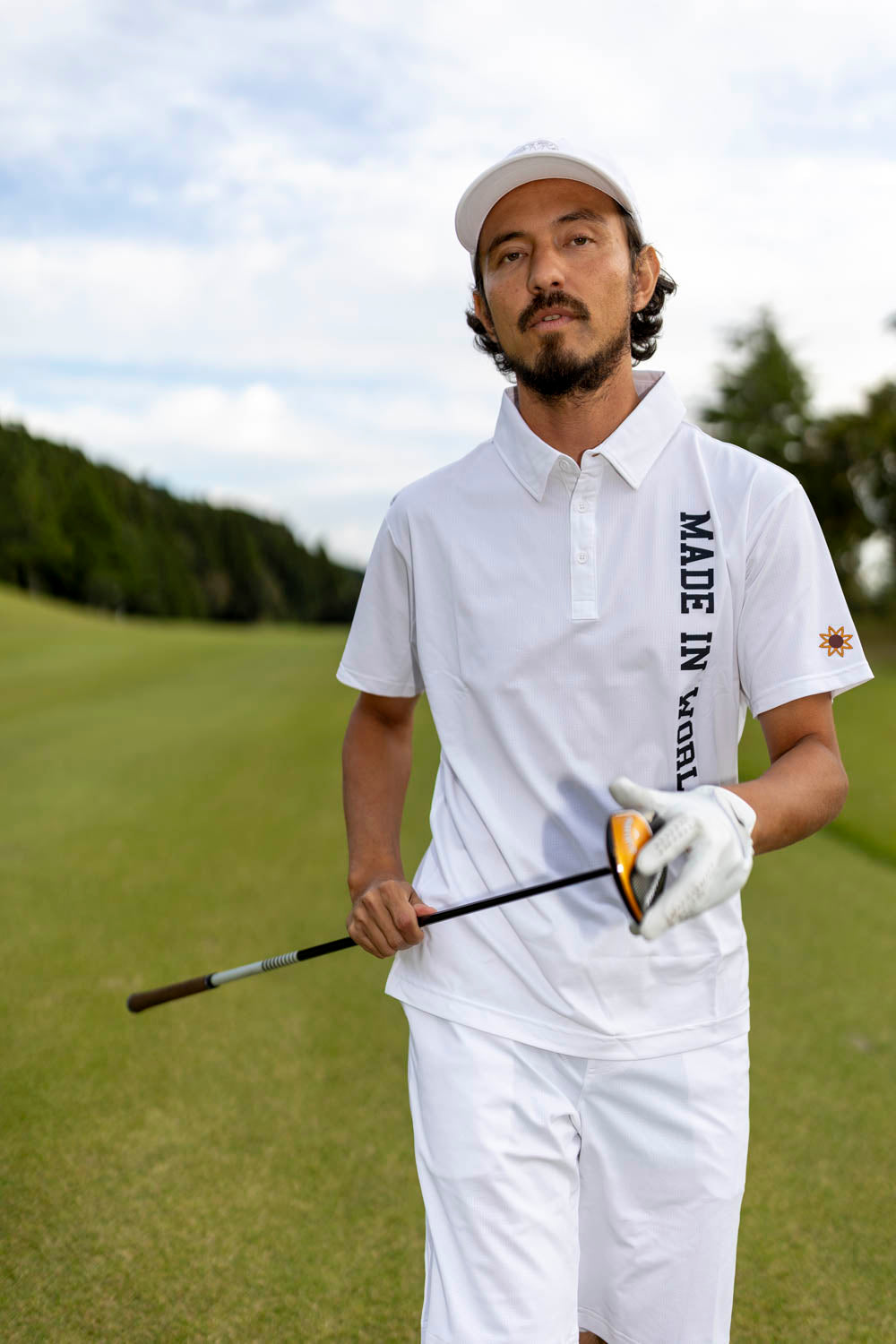 circle logo mesh CAP white